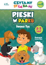 Pieski w parku. Autor: Iwona Tys. Dadada.pl Okładka książki Pieski w parku