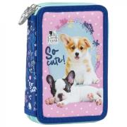 Opakowanie Piórnik 2-komorowy z wyposażeniem Cleo i Frank 34 - Pies
