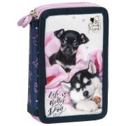 Opakowanie Piórnik 2-komorowy z wyposażeniem Cleo i Frank 38 pies