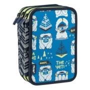 Opakowanie Piórnik 3 poz. z wyprawką Yeti niebieski MILAN