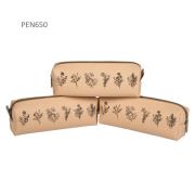 Opakowanie Piórnik jednokomorowy beżowy kwiaty