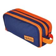 Opakowanie Piórnik kosmetyczka potrójny blue/orange