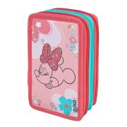 Piórnik potrójny z wyposażeniem Myszka Minnie. Wydawca: Cass Film. Dadada.pl Opakowanie Piórnik potrójny z wyposażeniem Myszka Minnie