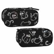 Opakowanie Piórnik saszetka owalna 1 zamek Kot holo