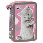 Opakowanie Piórnik z wyposażeniem, dwukomorowy Kotki