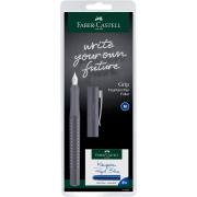 Opakowanie Pióro wieczne grip 2010 dapple gray m + naboje blister faber-castell