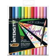 Pisak dwustronny Intensity Dual Tip 12 kolorów BIC. Wydawca: Bic. Dadada.pl Opakowanie Pisak dwustronny Intensity Dual Tip 12 kolorów BIC