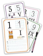 Opakowanie Pisz i zmazuj - Cyfry 11 kart + pisak