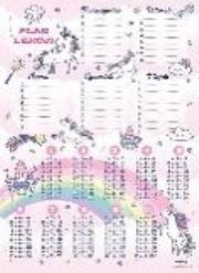 Opakowanie Plan lekcji z tabliczką mnożenia A4 Unicorn