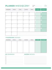 Opakowanie Planer magnetyczny miesięczny zielony + marker