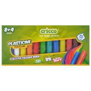 Opakowanie Plastelina regular + brokat 12 kolorów CRICCO