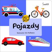 Pojazdy. Otwarci na świat. Autor: Małgorzata Korbiel, Ewa Popławska. Dadada.pl Okładka książki Pojazdy. Otwarci na świat