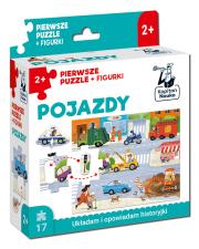Okładka książki Pojazdy. Pierwsze puzzle + figurki. Kapitan Nauka