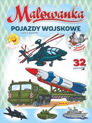 Pojazdy wojskowe. Malowanka. Autor: Kruszewski Włodzimierz, Ernest Błędowski. Dadada.pl Okładka książki Pojazdy wojskowe. Malowanka