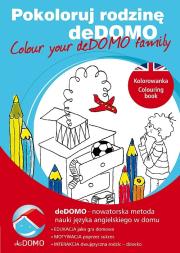 Pokoloruj rodzinę deDOMO. Colour your deDOMO .... Autor: Wójcik Magdalena. Dadada.pl Okładka książki Pokoloruj rodzinę deDOMO. Colour your deDOMO ...