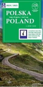 Okładka książki Polska mapa drogowa 2024/2025 1:800 000