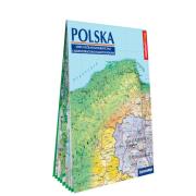 Okładka książki Polska Mapa ogólnogeograficzna i administracyjno-samochodowa laminowana mapa XXL 1:1 000 000