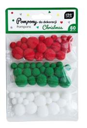 Opakowanie Pompony do dekoracji 60szt Christmas