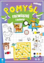 Pomyśl rozwiązuj i koloruj. Autor: Opracowanie zbiorowe. Dadada.pl Okładka książki Pomyśl rozwiązuj i koloruj