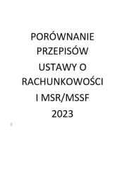 Okładka książki Porównanie przepisów ustawy o rachunkowości i MSR/MSSF 2023