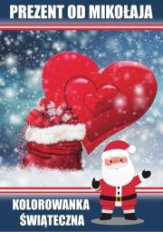 Prezent od Mikołaja. Kolorowanka świąteczna. Autor: Wileńska Agnieszka. Dadada.pl Okładka książki Prezent od Mikołaja. Kolorowanka świąteczna