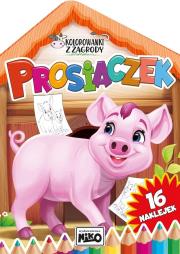 Prosiaczek. Kolorowanki z zagrody. Autor: Artur Rajch. Dadada.pl Okładka książki Prosiaczek. Kolorowanki z zagrody