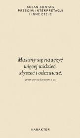 Okładka książki Przeciw interpretacji i inne eseje