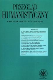 Przegląd Humanistyczny 2023/1 (480). Autor: Mróz Maciej. Dadada.pl Okładka książki Przegląd Humanistyczny 2023/1 (480)