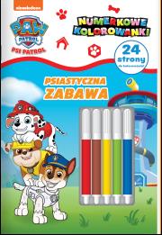 Psiastyczna zabawa. Psi Patrol. Numerkowe kolorowanki. Autor: Opracowanie zbiorowe. Dadada.pl Okładka książki Psiastyczna zabawa. Psi Patrol. Numerkowe kolorowanki