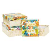 Opakowanie Pudełko prezentowe dziecięce 3szt urodziny ROZETTE