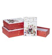 Opakowanie Pudełko prezentowe świąteczne 3szt ROZETTE