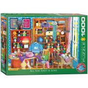 Opakowanie Puzzle 1000 All you Knit is Love by Pau 6000-5405