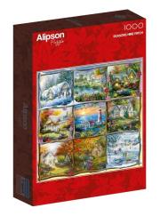 Puzzle 1000 Wszystkie pory roku- Chatki. Wydawca: Alipson. Dadada.pl Opakowanie Puzzle 1000 Wszystkie pory roku- Chatki