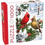 Puzzle 1000 XMAS Birds on Branch. Wydawca: Tactic. Dadada.pl Opakowanie Puzzle 1000 XMAS Birds on Branch