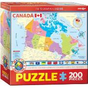 Opakowanie Puzzle 200 EG-Map of Canada for Kids 6200-0797