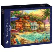 Opakowanie Puzzle 2000 Kolorowe domki na plaży