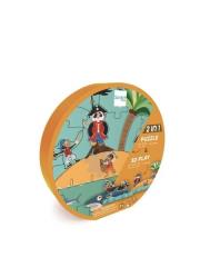 Puzzle 2w1 2D i 3D scenografia Piraci. Wydawca: Scratch. Dadada.pl Opakowanie Puzzle 2w1 2D i 3D scenografia Piraci
