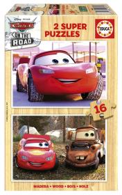 Opakowanie Puzzle 2x16 Auta (drewniane)