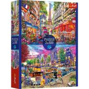 Puzzle 2x500 Europejskie stolice MGL 37496. Wydawca: Trefl PAP. Dadada.pl Opakowanie Puzzle 2x500 Europejskie stolice MGL 37496