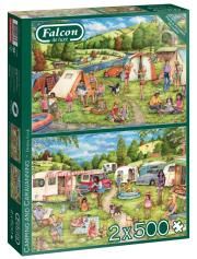 Opakowanie Puzzle 2x500 Falcon Namiot/Przyczepa G3