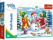Opakowanie Puzzle 30 Zimowe zabawy Treflików TREFL