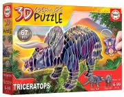 Opakowanie Puzzle 3D Dinozaury - Triceratops 67 el. G3
