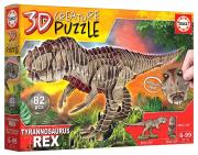Opakowanie Puzzle 3D Dinozaury - Tyranozaur Rex 82 el. G3