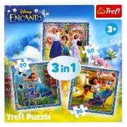 Puzzle 3w1 Bohaterowie magicznego Encanto TREFL. Wydawca: Trefl. Dadada.pl Opakowanie Puzzle 3w1 Bohaterowie magicznego Encanto TREFL