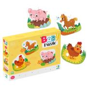 Puzzle 3w1 Dzień na farmie. Wydawca: Dodo. Dadada.pl Opakowanie Puzzle 3w1 Dzień na farmie