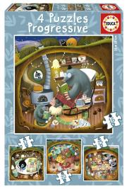 Opakowanie Puzzle 4w1 Leśne opowieści