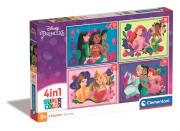 Opakowanie Puzzle 4w1 Super Kolor Disney Princess