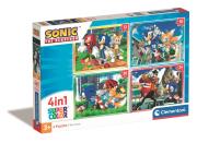Opakowanie Puzzle 4w1 Super Kolor Sonic