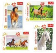 Puzzle 54 mini Świat koni mix. Wydawca: Trefl. Dadada.pl Opakowanie Puzzle 54 mini Świat koni mix