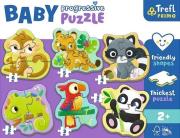 Puzzle Baby Progressive - Zwierzęta exotic TREFL. Wydawca: Trefl. Dadada.pl Opakowanie Puzzle Baby Progressive - Zwierzęta exotic TREFL